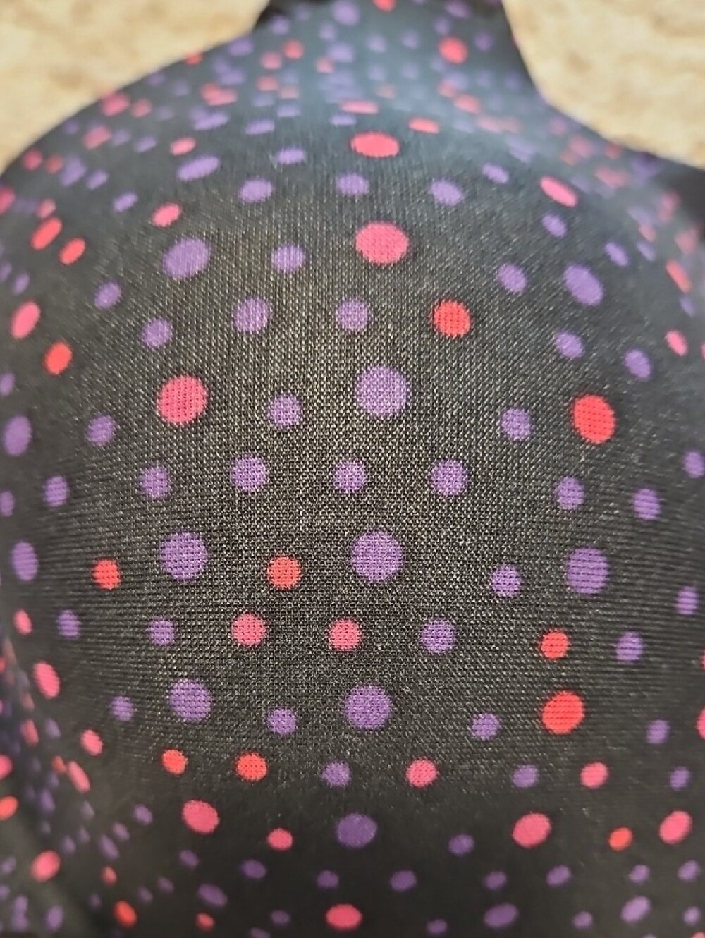 Olga Black Molded Cup Bra with Pink and Purple Polka Dots 35145 - Picture 5 of 5